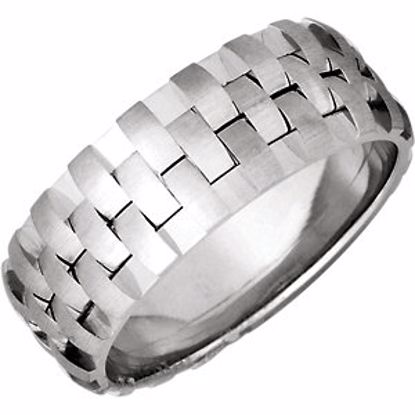 50983:262:P 14kt White 8mm Pierced Band Size 12.5