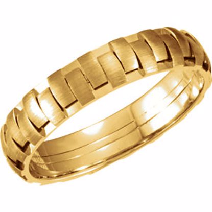 50984:216:P 14kt Yellow 5mm Patterned Band Size 12