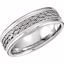 50987:206:P 14kt White Hand-Woven 7.5mm Comfort Fit Band Size 8