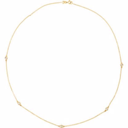 68577:101:P 14kt Yellow 1/4 CTW Diamond Bezel 18" Necklace