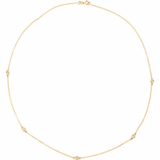 68577:101:P 14kt Yellow 1/4 CTW Diamond Bezel 18" Necklace