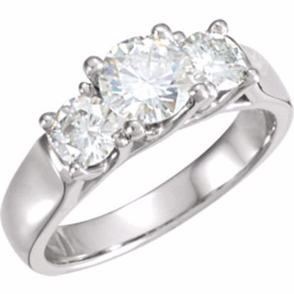64718:100800:P Charles & Colvard Moissanite® 3-Stone Annivesary Ring