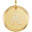 85088:1003:P 14kt Yellow .07 CTW Diamond Initial "A" Pendant