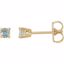 68619:114:P 14kt Yellow 3mm Round Aquamarine Friction Post Stud Earrings