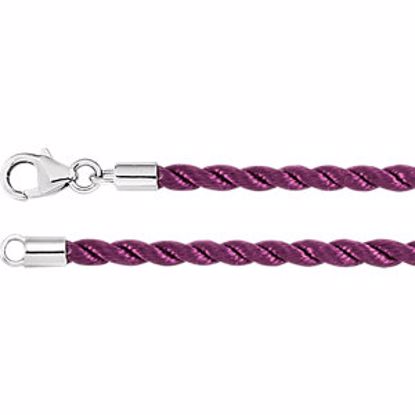 LEN039:303:P Plum 2mm Twisted Silk Cord 17" Necklace