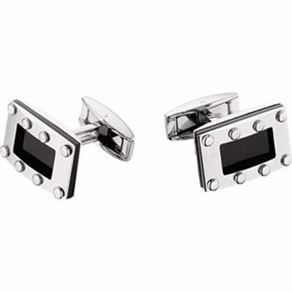 L952:301:P Stainless Steel Cuff Links with Immerse Plating