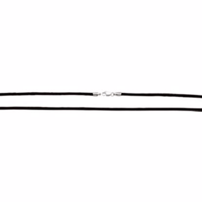 CH1007:102:P Sterling Silver 2mm Black Satin 18" Cord