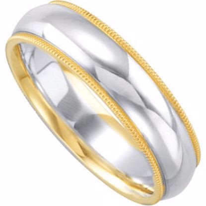 51054:114:P Sterling Silver & 14kt Yellow 6mm Comfort-Fit Band Size 11