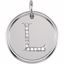 85088:1017:P 14kt White .06 CTW Diamond Initial "L" Pendant