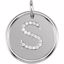 85088:1029:P 14kt White 1/10 CTW Diamond Initial "S" Pendant