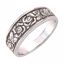 5119:6182:P 18kt White 6mm Floral Design Band