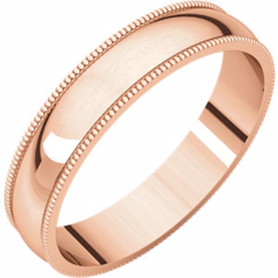 MGL7.5:138280:P 14kt Rose 4mm Light Milgrain Band
