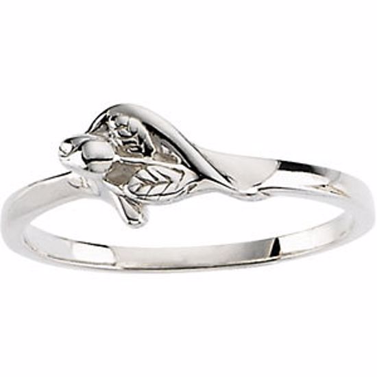 R16606:1010:P 10kt White Size 06.00 The Unblossomed Rose® Ring