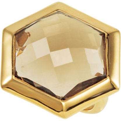 68858:101:P 18kt Yellow Vermeil Smoky Quartz Ring Size 7