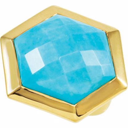68858:104:P 18kt Yellow Vermeil Turquoise Ring Size 7