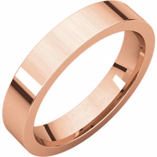 FIR10:204:P 14kt Rose 4mm Flat Comfort Fit Band