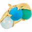 68850:109:P 18kt Yellow Vermeil Multi-Gemstone Ring Size 6