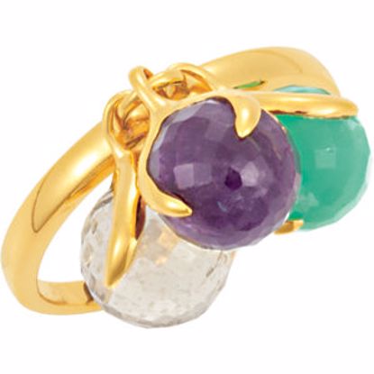 68850:115:P 18kt Yellow Vermeil Multi-Gemstone Ring Size 6