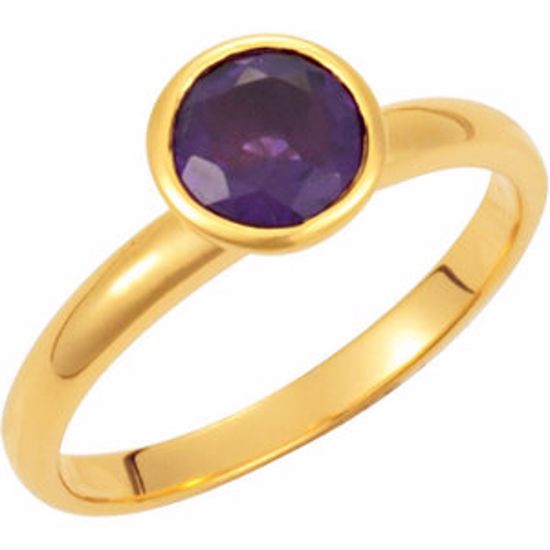 68887:104:P 18kt Yellow Vermeil Amethyst Stackable Ring Size 7