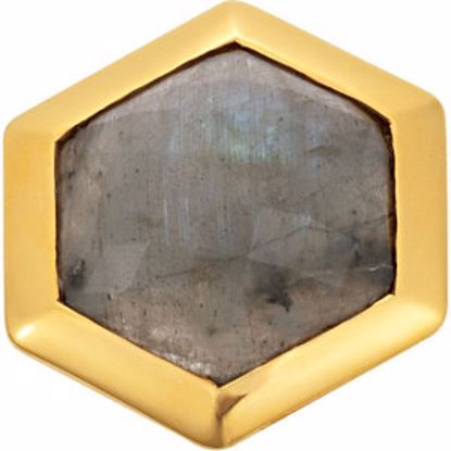 68858:109:P 18kt Yellow Vermeil Labradorite Ring Size 7