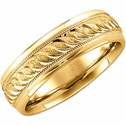 50673:60000:P 14kt White 6mm Comfort Fit Band Size 4.5