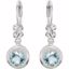 66278:60003:P Sterling Silver Aquamarine & .02 CTW Diamond Earrings