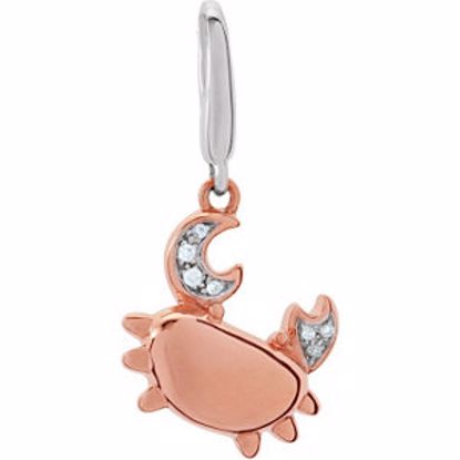 R48059:100:P 14kt Rose & White Youth Diamond Crab Charm