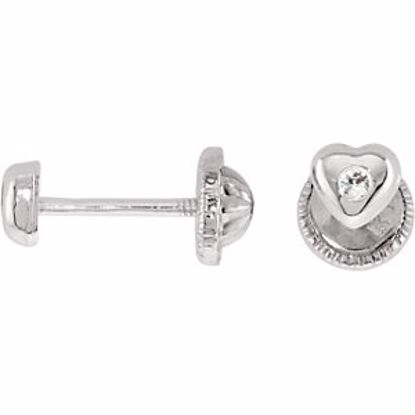 192006:102:P Youth Heart Cubic Zircconia Earrings 