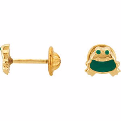 192009:101:P Youth Enameled Frog Earrings