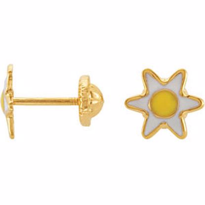 192010:101:P Youth Enameled Daisy Earrings