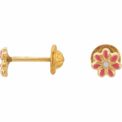 192011:101:P Youth Enameled Floral Earrings 