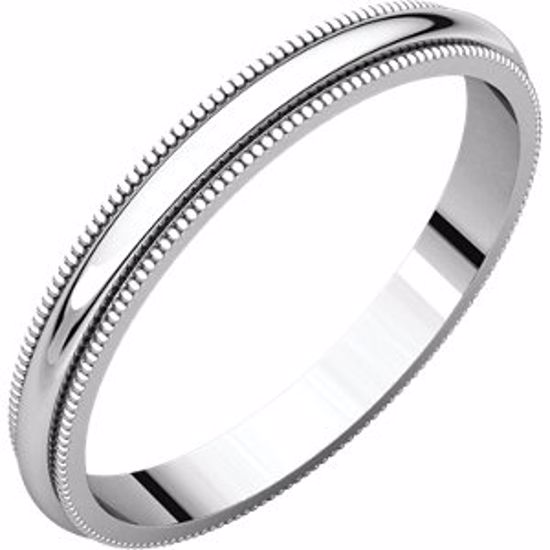 MG4:900:P Sterling Silver 2.5mm Milgrain Band
