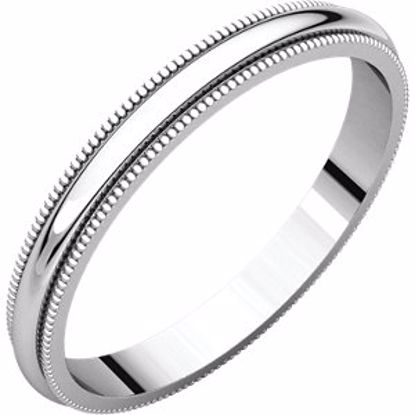MG9:900:P Sterling Silver 2.5mm Milgrain Band
