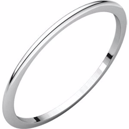 HR7:656:P 14kt White 1mm Half Round Wedding Band