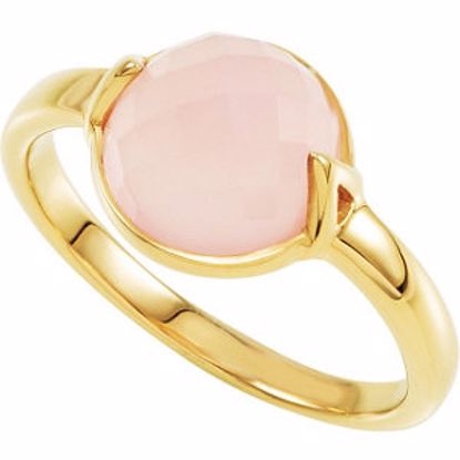 68888:1000:P 18kt Yellow Vermeil Rose Chalcedony Stackable Ring Size 6