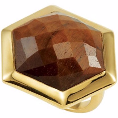 68858:1070:P 18kt Yellow Vermeil Tiger's Eye Ring Size 7