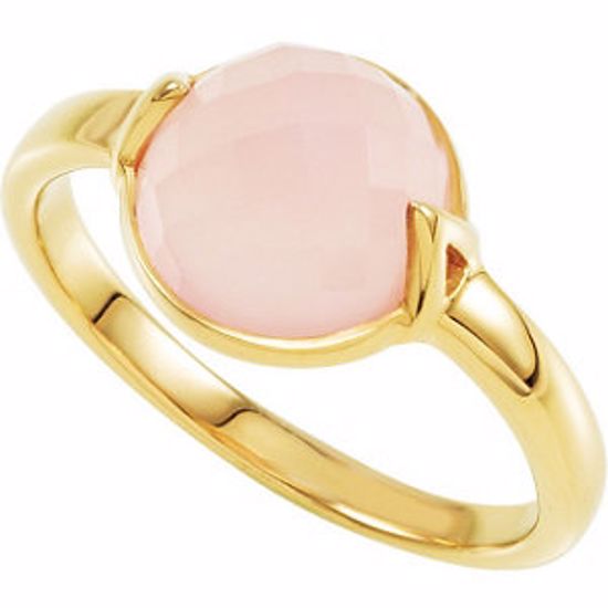 68888:1050:P 18kt Yellow Vermeil Rose Chalcedony Stackable Ring Size 8