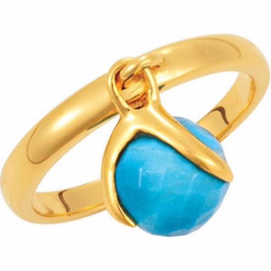 68850:1040:P 18kt Yellow Vermeil Turquoise Ring Size 7