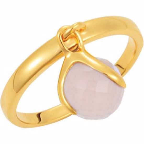 68850:1070:P 18kt Yellow Vermeil Rose Chalcedony Ring Size 7
