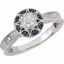 69309:100:P Blue Sapphire & Diamond Engraved Design Ring
