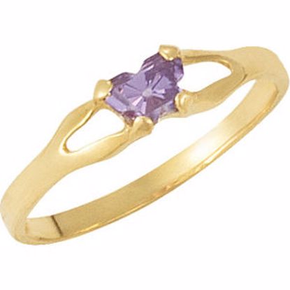 19395:1010:P 10kt Yellow Bfly® February CZ Birthstone Ring