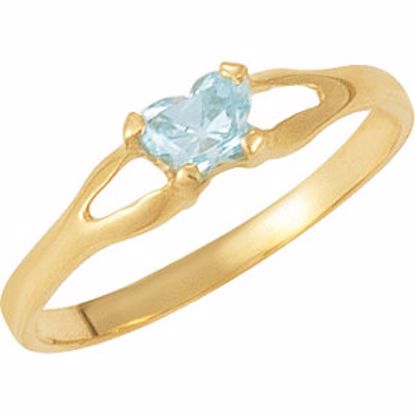 19395:1020:P 10kt Yellow Bfly® March CZ Birthstone Ring