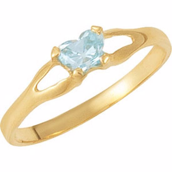 19395:1020:P 10kt Yellow Bfly® March CZ Birthstone Ring