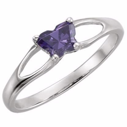 19395:1130:P 10kt White Bfly® February CZ Birthstone Ring
