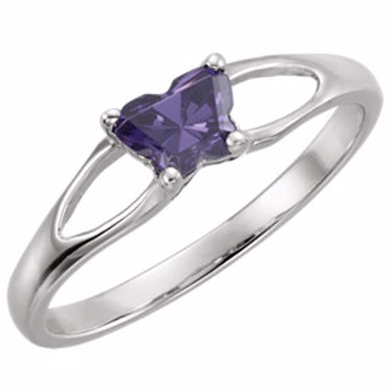 19395:1130:P 10kt White Bfly® February CZ Birthstone Ring