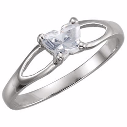 19395:1150:P 10kt White Bfly® April CZ Birthstone Ring