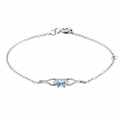 19800:1260:P 10kt White March Birthstone Bracelet