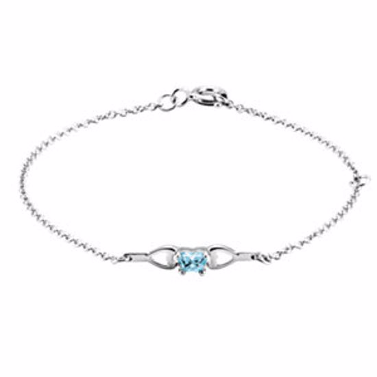 19800:1260:P 10kt White March Birthstone Bracelet