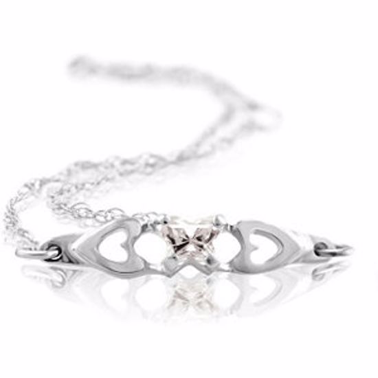 19800:1270:P 10kt White April Birthstone Bracelet