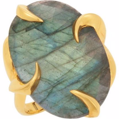 68907:1010:P 18kt Yellow Vermeil Larbradorite Ring Size 8